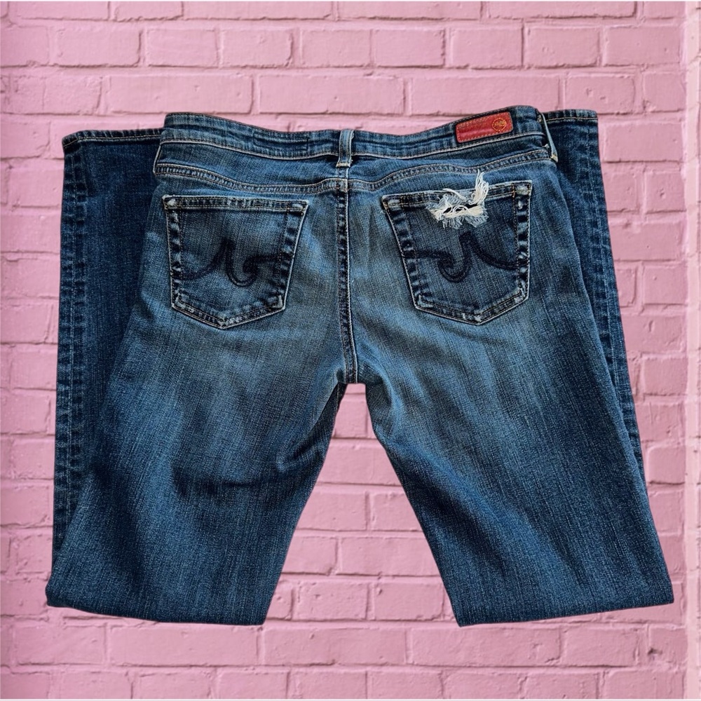 AG Adriano Goldschmied Blue Med Wash Stilt Cigarette Leg Classic Jeans Size 29R - Picture 3 of 8